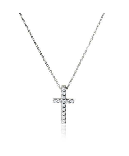 White gold chain with diamond pendant