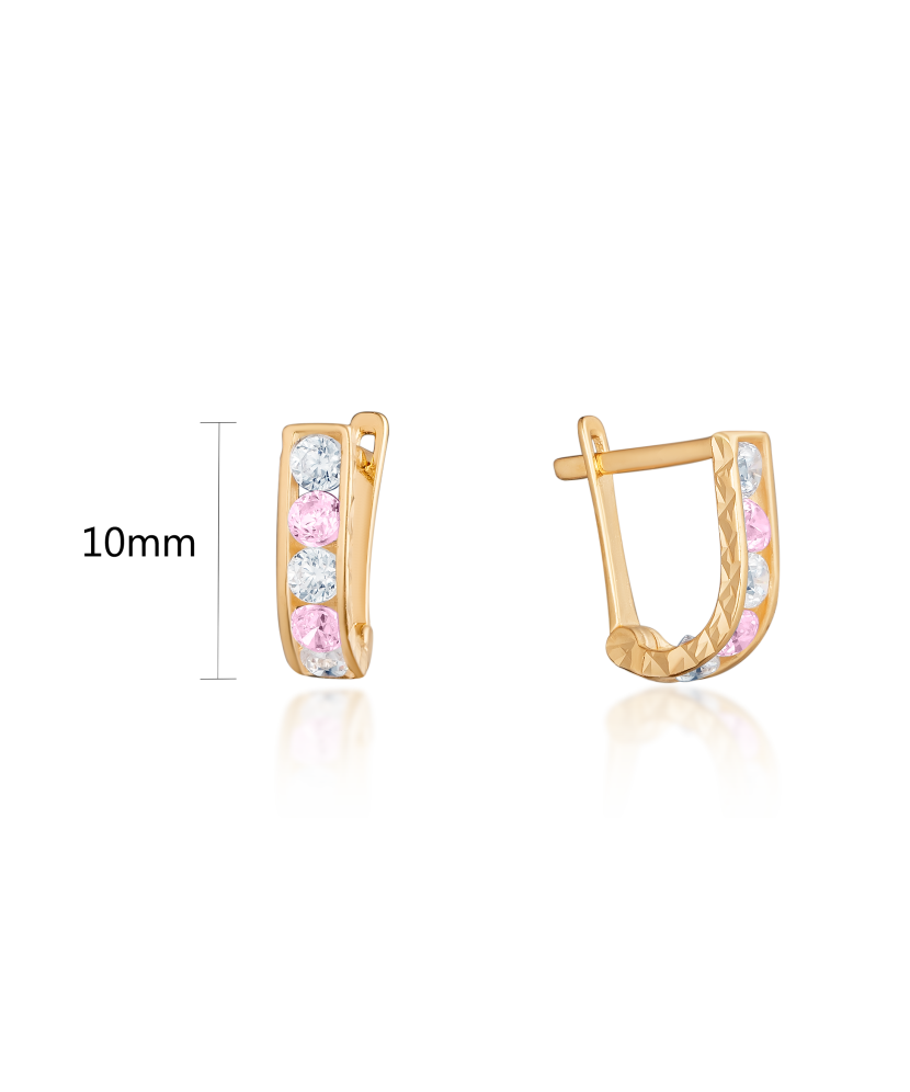 Gold earrings with zircons