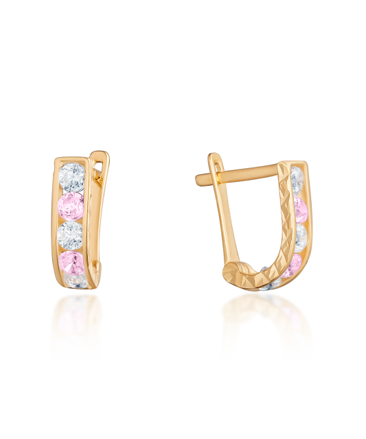 Kultaiset korvakorut zirkoneilla