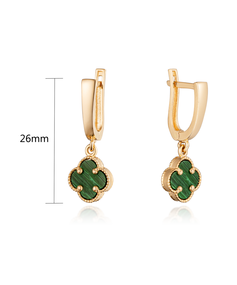 Gold earrings with enamel