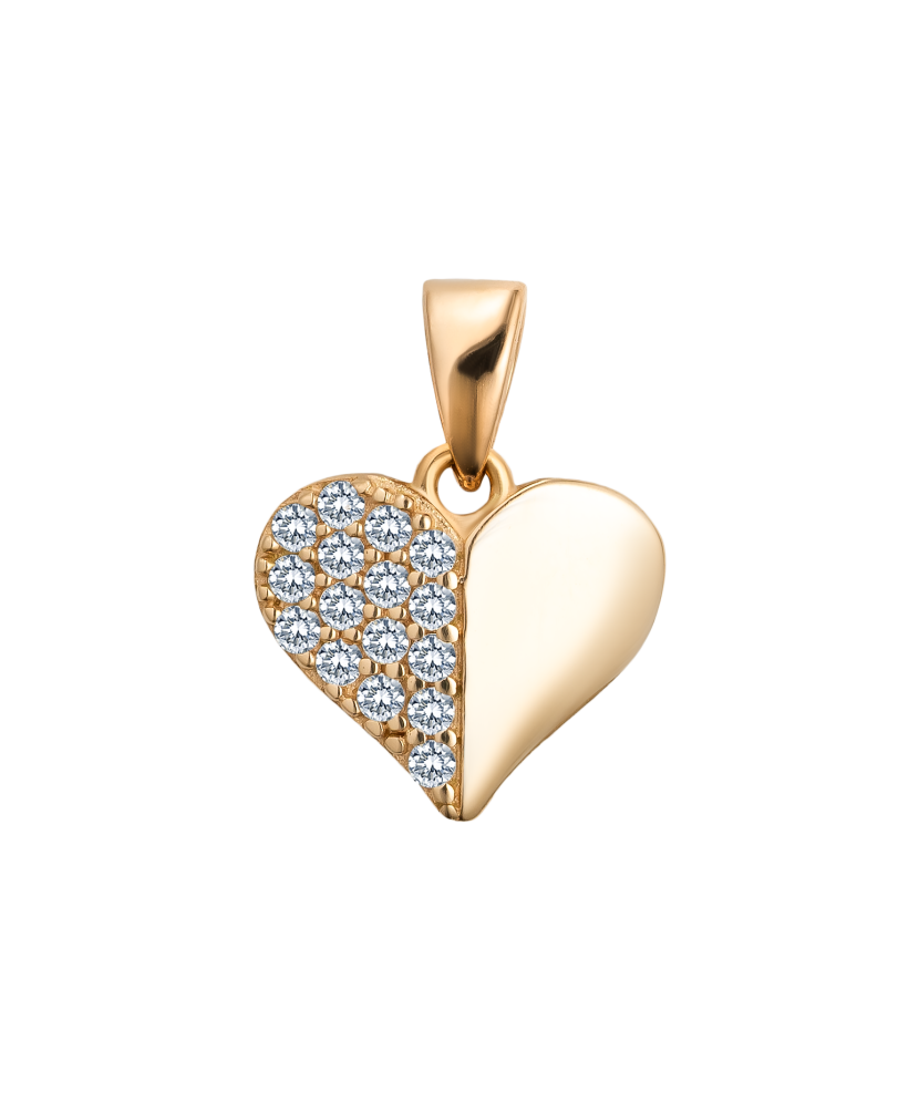 Gold pendant with zircons "heart"