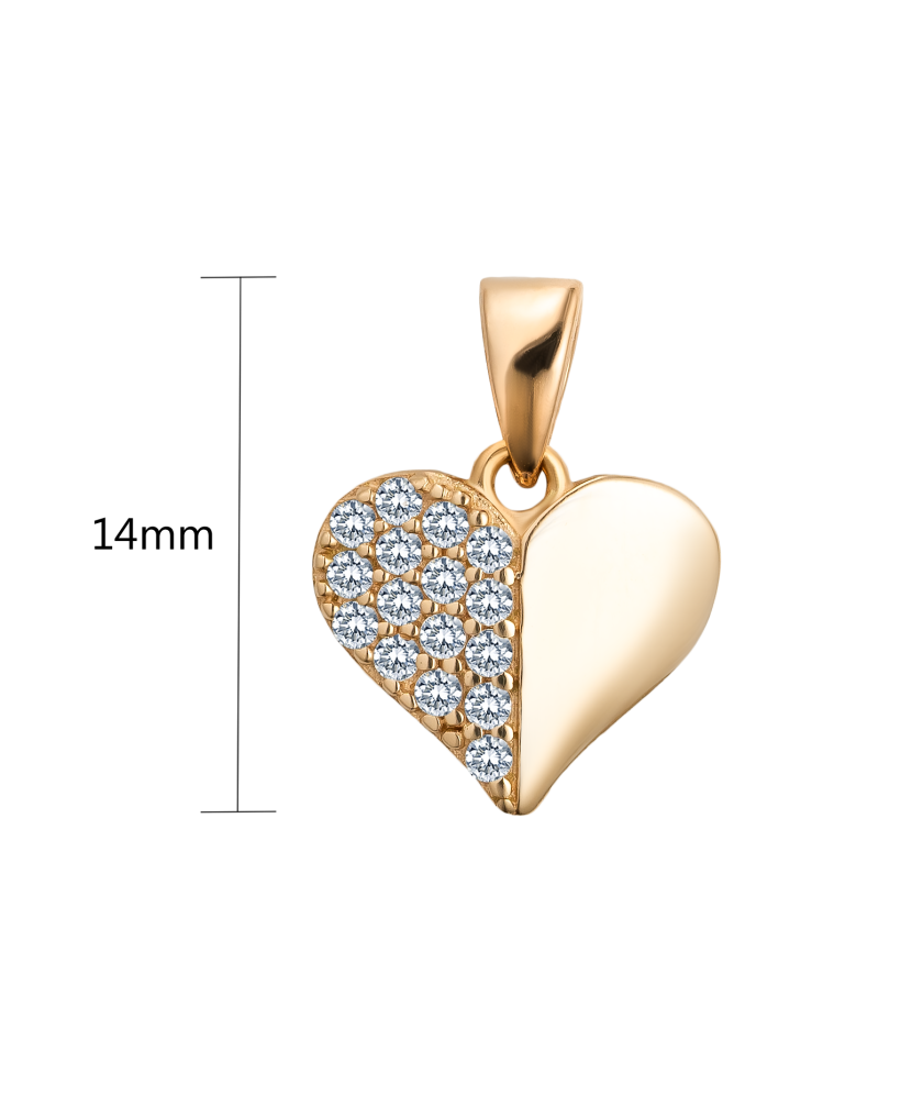 Gold pendant with zircons "heart"