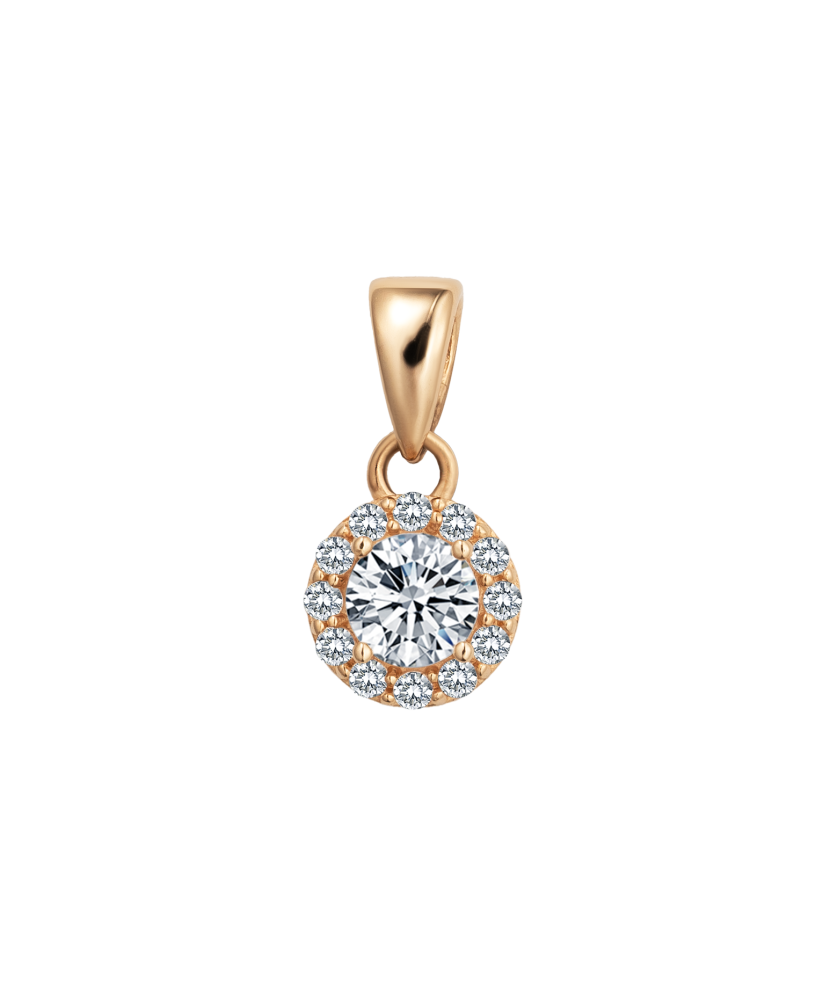 Gold pendant with zircons