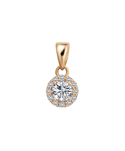 Gold pendant with zircons