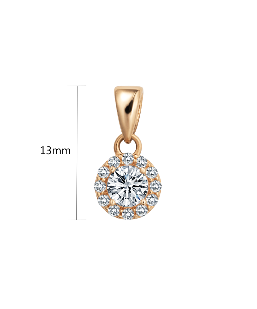 Gold pendant with zircons