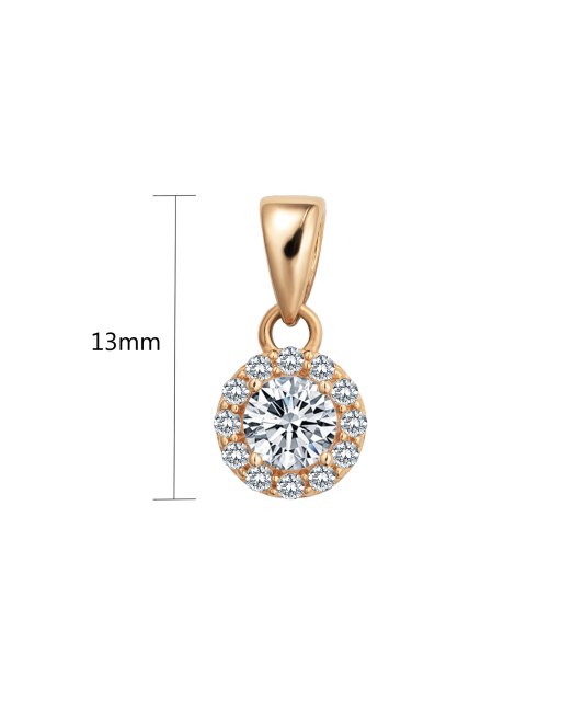 Gold pendant with zircons