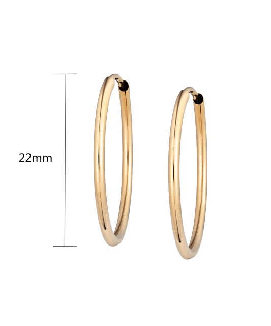 Kultaiset korvakorut 22mm