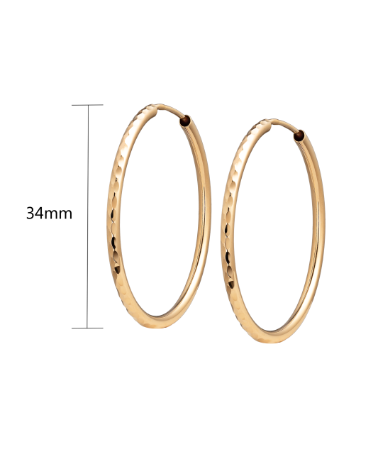 Kultaiset rengaskorvakorut 34mm