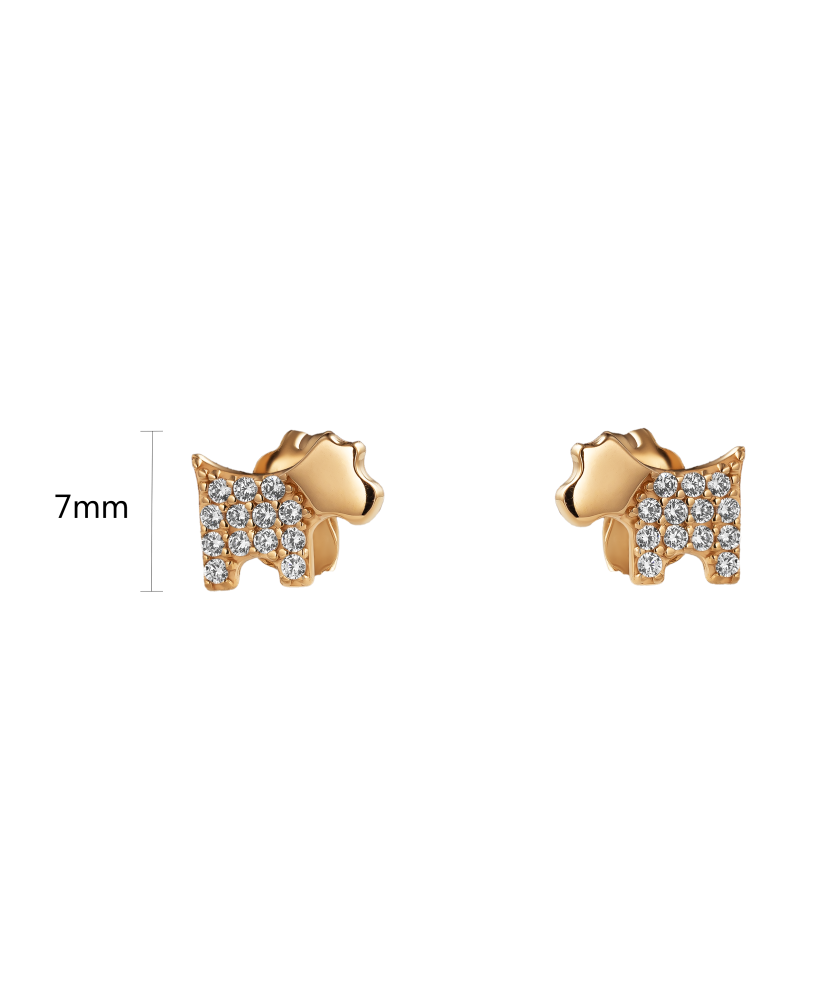 Gold earrings with zircons