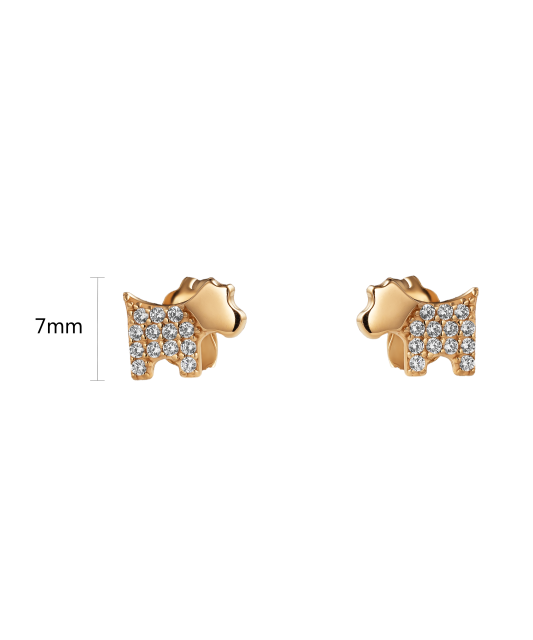 Gold earrings with zircons