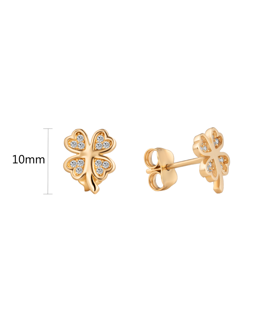 Gold earrings with zircons
