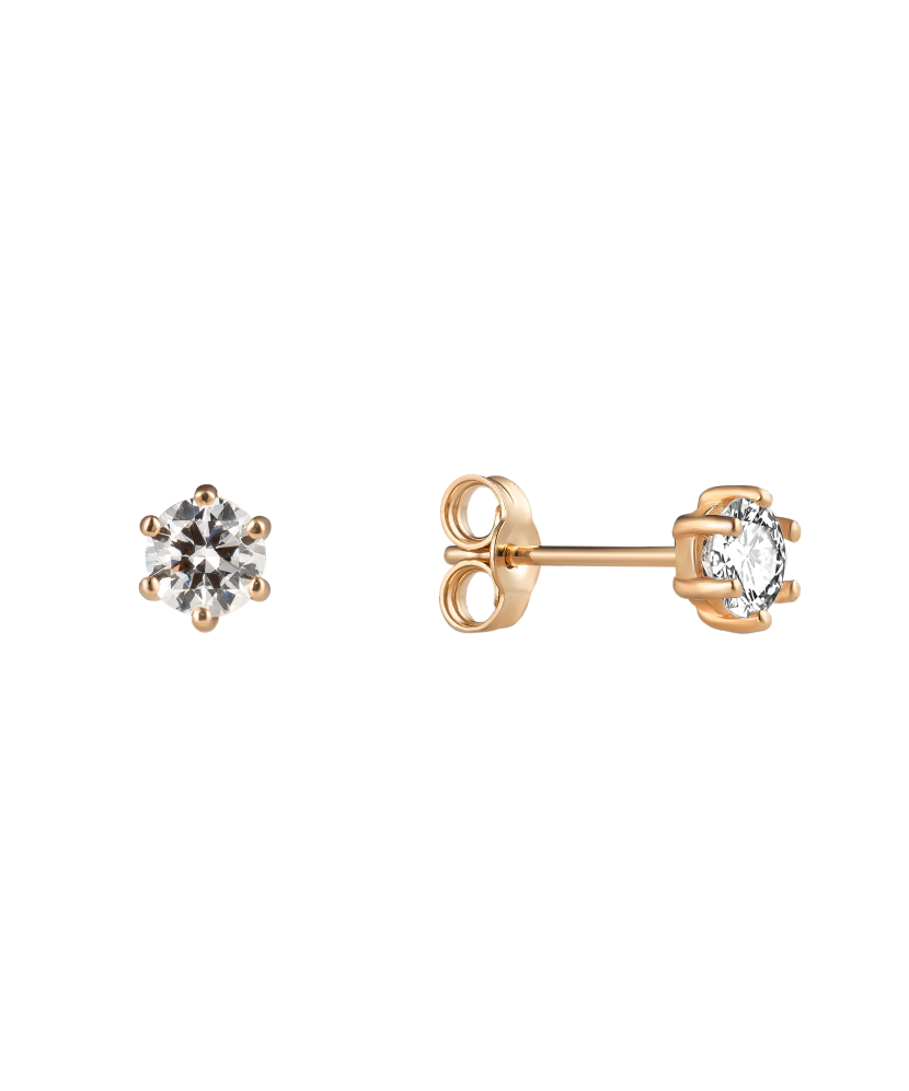 Gold earrings with zircons