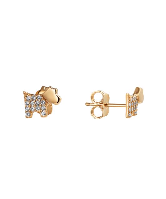 Gold earrings with zircons