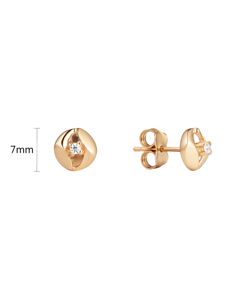 Gold earrings with zircons