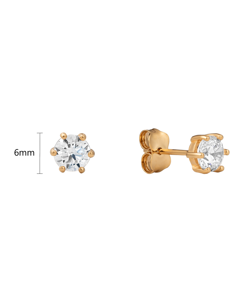 Gold earrings with zircons
