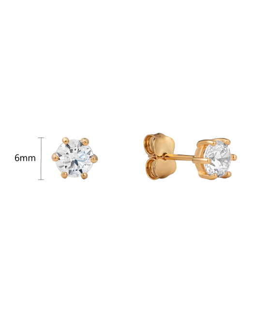 Gold earrings with zircons