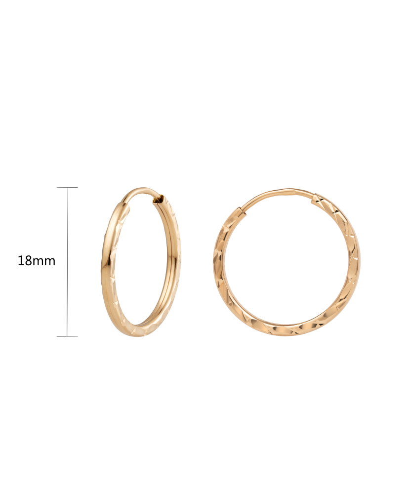 Kultaiset rengaskorvakorut 18mm