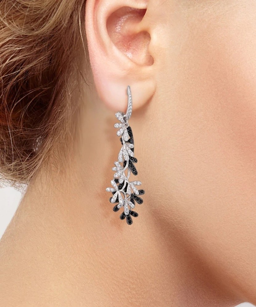 Sterling Silver earrings with zircons and spinels