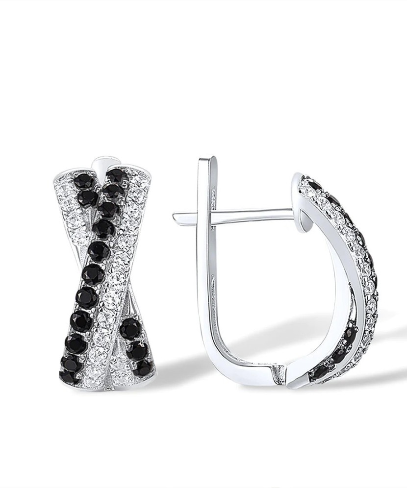 Hopeiset korvakorut zirkoneilla ja spinellillä