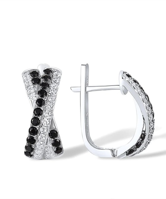 Sterling Silver earrings with zircons and spinels
