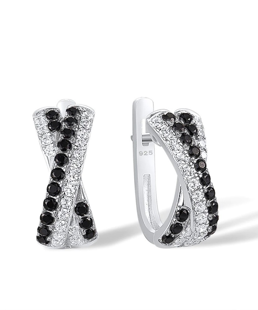 Sterling Silver earrings with zircons and spinels