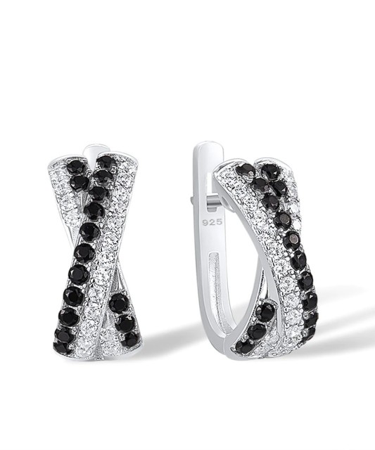 Hopeiset korvakorut zirkoneilla ja spinellillä