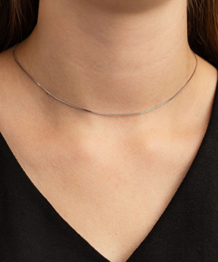 White gold chain "Box" 0.8mm