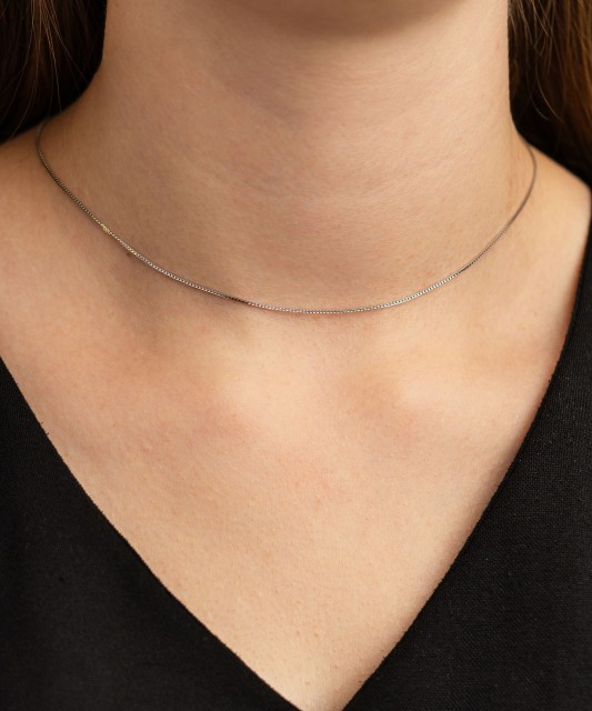 White gold chain "Box" 0.8mm