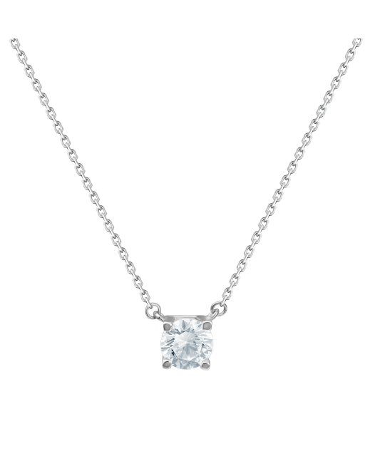 White gold chain with zirconium pendant