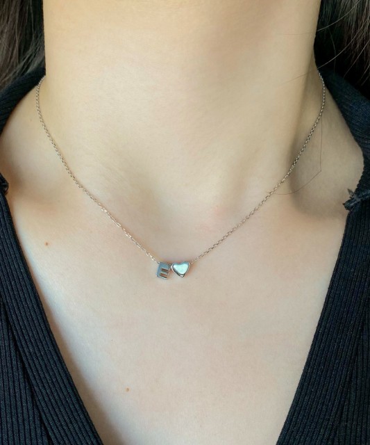 Sidabrinė Grandinėlė Su Pakabuku Raidė E