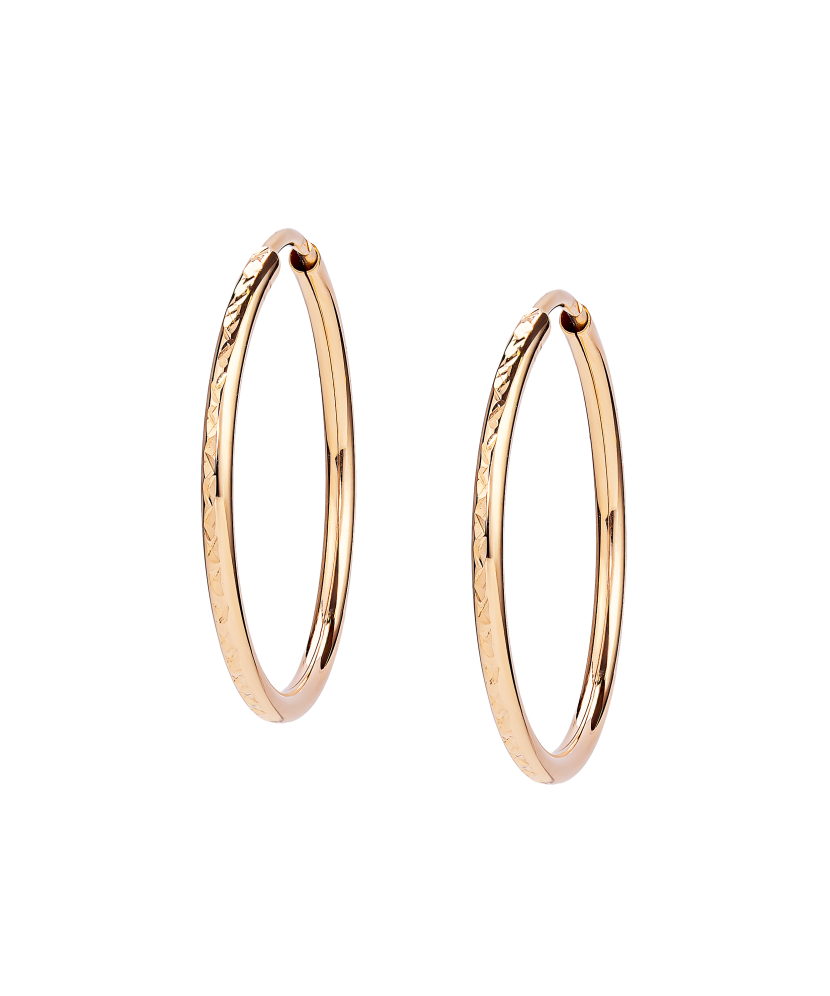 Gold engraved hoop earrings 23mm