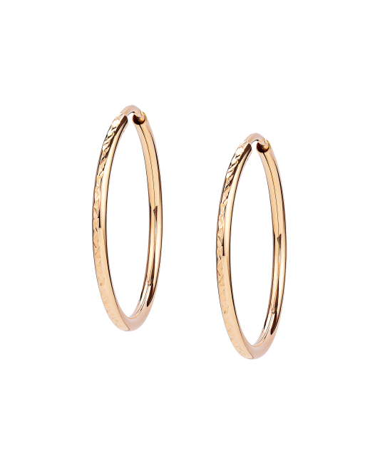 Gold engraved hoop earrings 23mm
