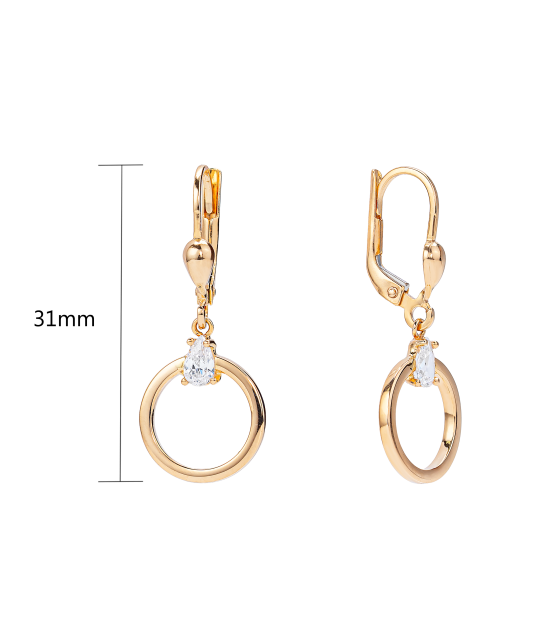 Gold earrings with zircons