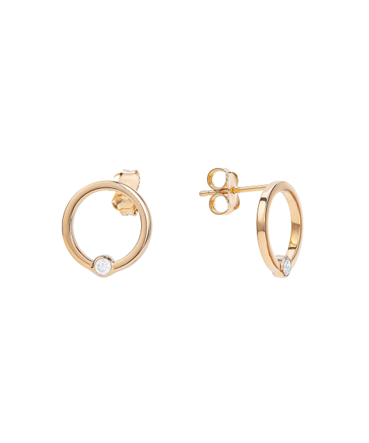 Gold earrings with zircons