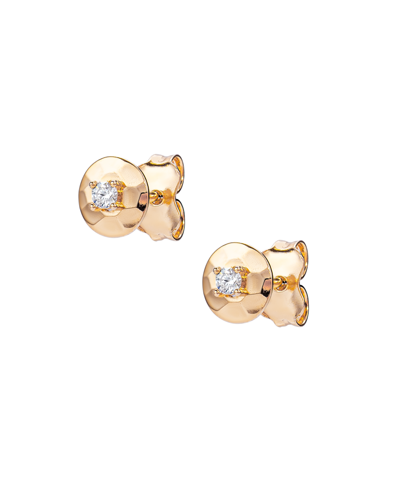 Gold earrings with zircons