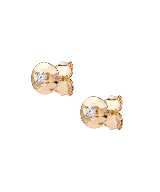 Gold earrings with zircons
