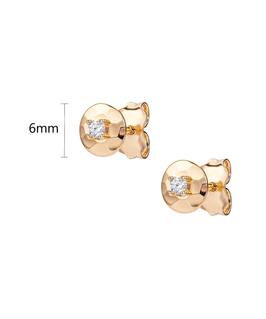 Gold earrings with zircons
