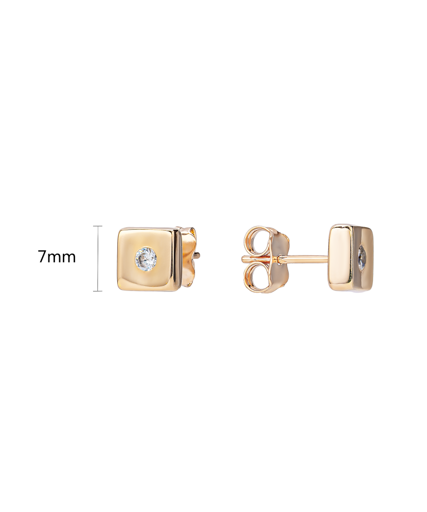 Gold earrings with zircons