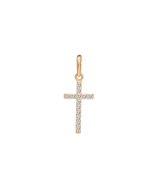 Gold pendant with zircons "cross"