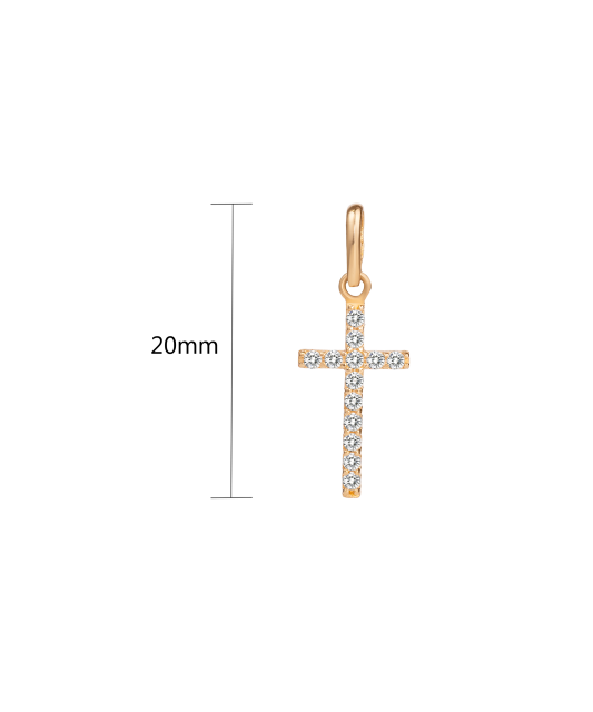 Gold pendant with zircons "cross"