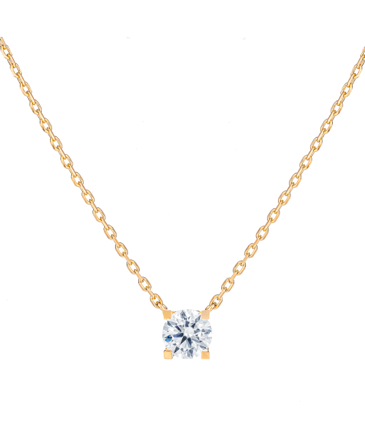 Gold chain with zirconium pendant