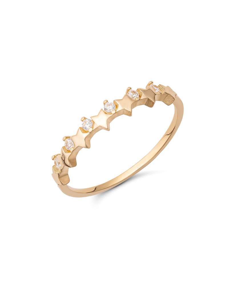 Gold ring with zirconium