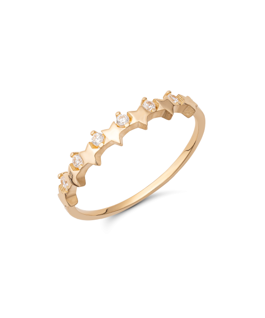 Gold ring with zirconium