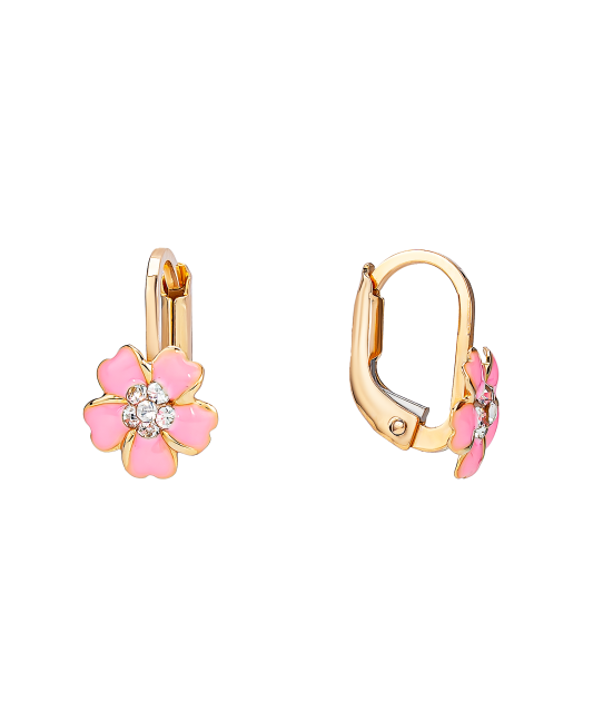 Gold earrings flowers