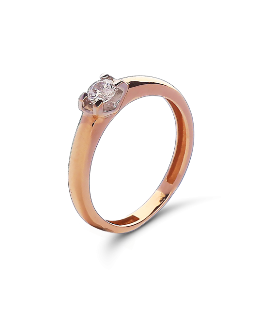 Gold ring with zirconium