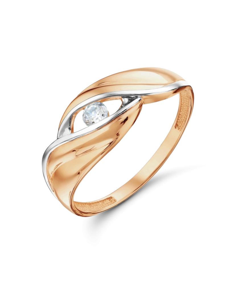 Gold ring with zirconium