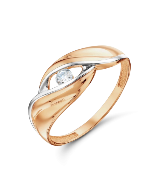 Gold ring with zirconium