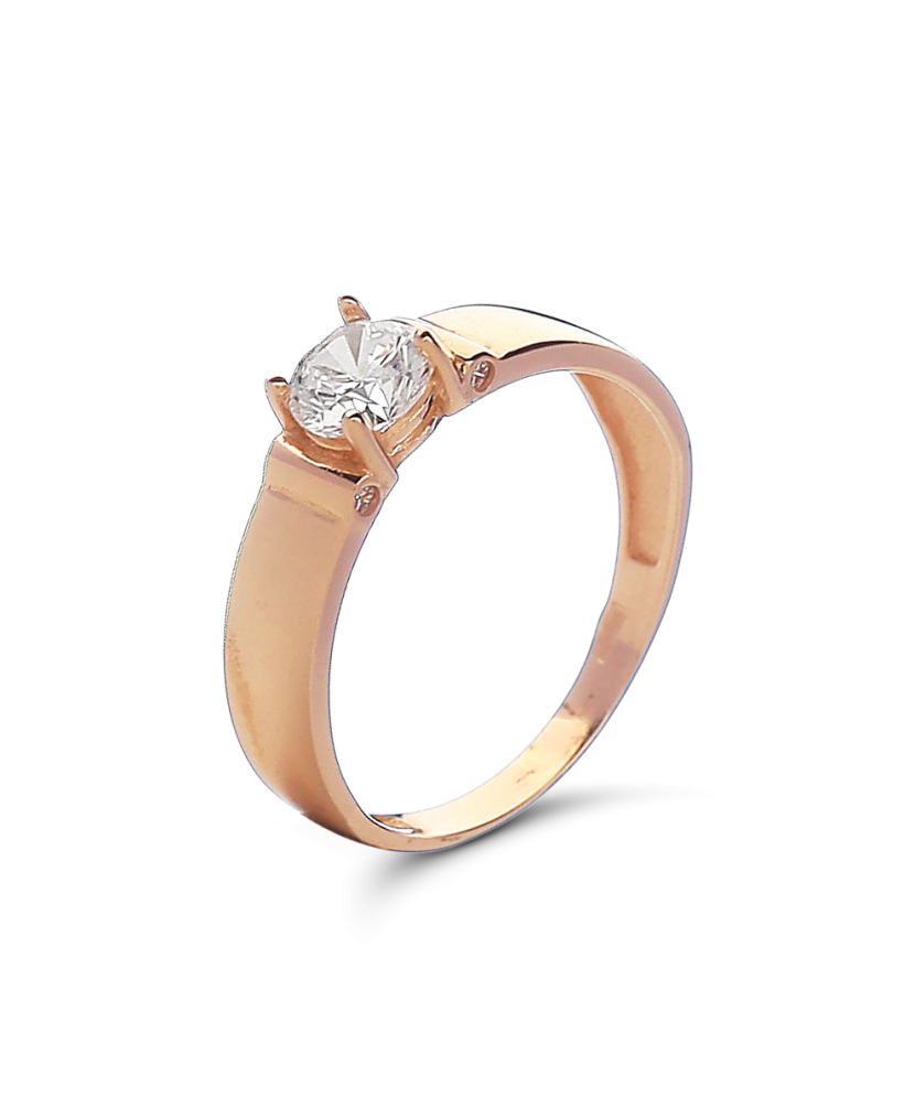 Gold ring with zirconium