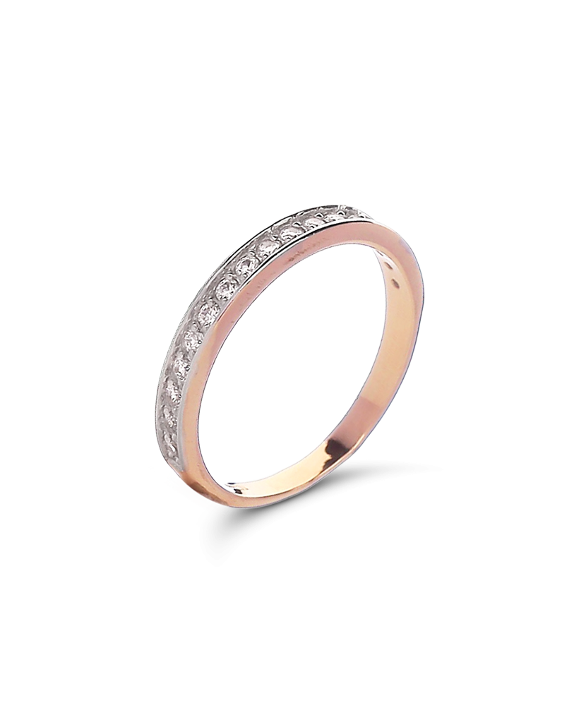 Gold ring with zircons