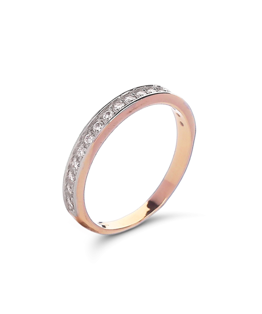 Gold ring with zircons